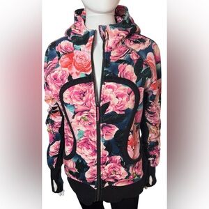 RARE Lululemon Secret Garden Floral Scuba zip front hoodie 💖 Size 12